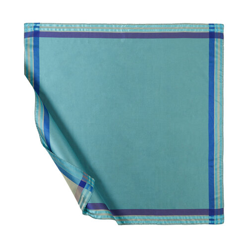 Menthol Blue Frame Silk Scarf