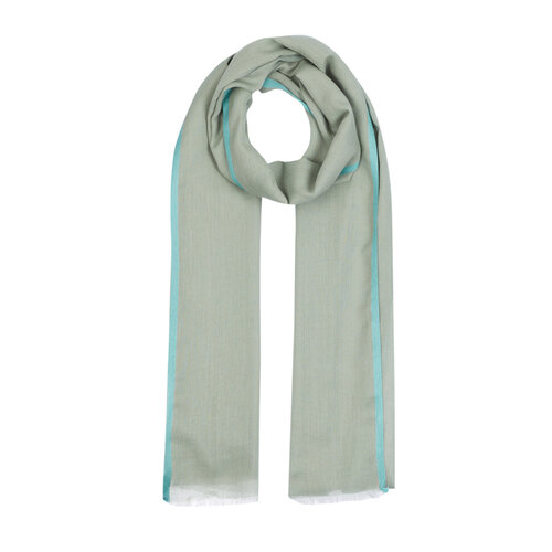 Menthol Bordered Modal Silk Scarf