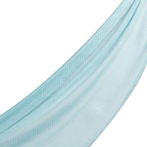 Menthol Herringbone Linen Cotton Scarf - Thumbnail