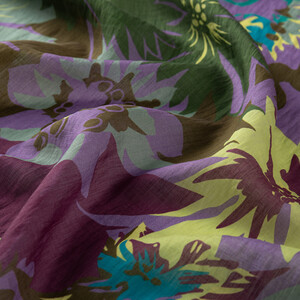 Menthol Nihavent Print Tencel Scarf - Thumbnail