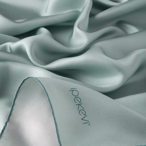 Menthol Plain Silk Twill Scarf - Thumbnail