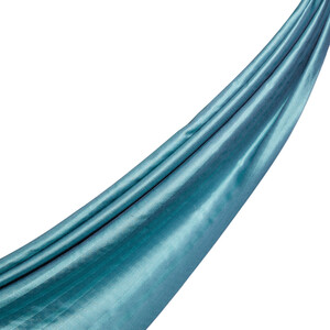 Menthol Stripe Patterned Silk Shawl - Thumbnail