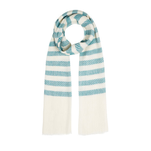 Menthol Striped Linen Cotton Scarf