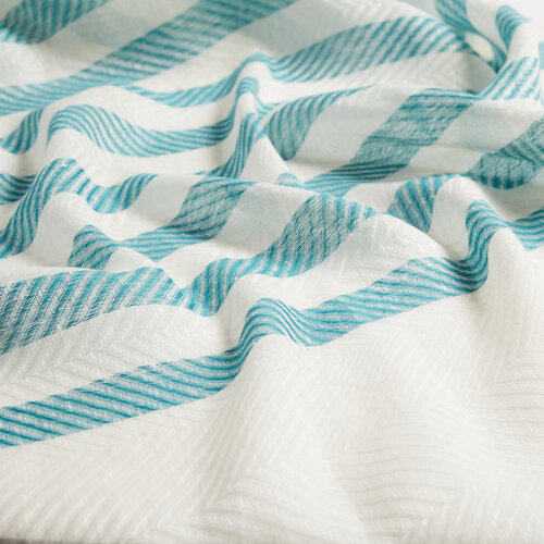 Menthol Striped Linen Cotton Scarf