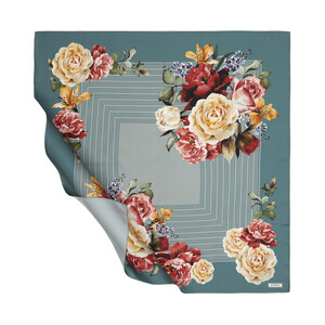 Menthol Versailles Gardens Twill Silk Scarf - Thumbnail