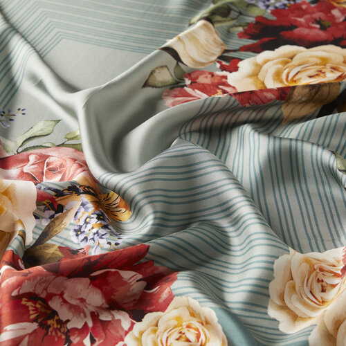 Menthol Versailles Gardens Twill Silk Scarf