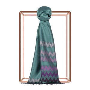 Menthol Zigzag Silk Scarf - Thumbnail