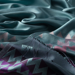 Menthol Zigzag Silk Scarf - Thumbnail