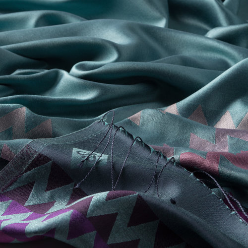 Menthol Zigzag Silk Scarf