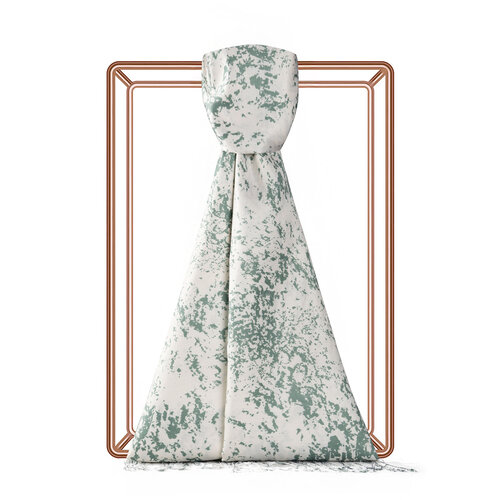 Mentol Marble Print Silk Scarf