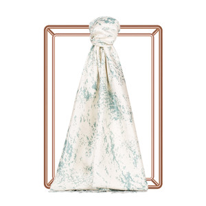 Mentol Marble Print Silk Scarf - Thumbnail