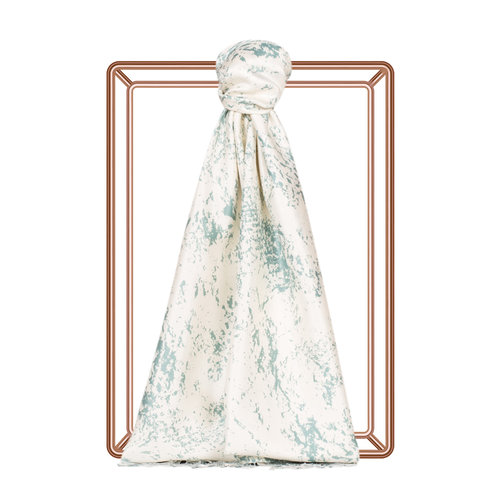 Mentol Marble Print Silk Scarf