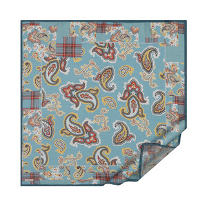 ipekevi - Mentol Patchwork Desenli Tensel Eşarp