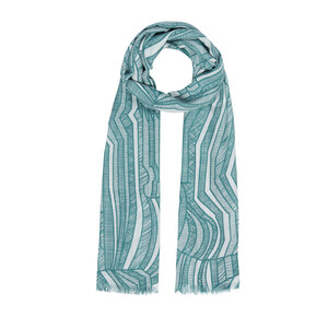 Mentol Sketch Print Scarf - Thumbnail