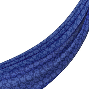 ipekevi - Metalic Blue Orange Flower Cotton Scarf