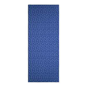 Metalic Blue Orange Flower Cotton Scarf - Thumbnail
