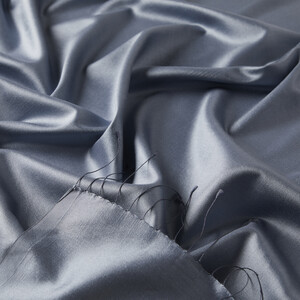 Metalic Blue Plain Silk Scarf - Thumbnail