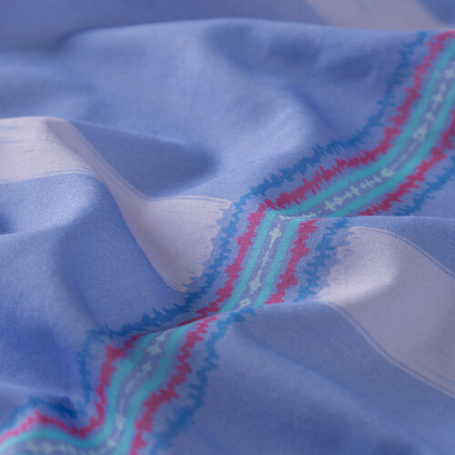 Metalic Blue Rhythm Cotton Scarf