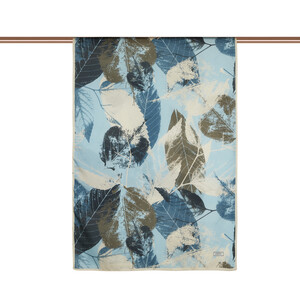 Metallic Blue Defoliation Cotton Rayon Scarf - Thumbnail
