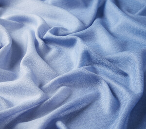 Metallic Blue Gradient Wool Silk Scarf - Thumbnail