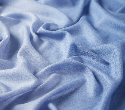 Metallic Blue Gradient Wool Silk Scarf