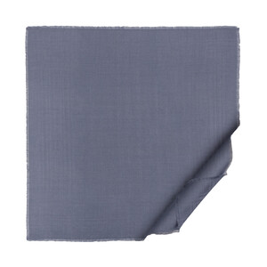 Metallic Blue Houndstooth Print Wool Silk Scarf - Thumbnail
