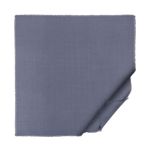 Metallic Blue Houndstooth Print Wool Silk Scarf