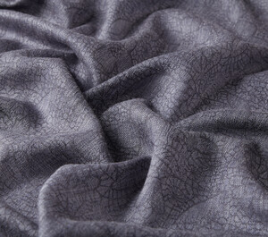Metallic Blue Lace Vervain Print Scarf - Thumbnail