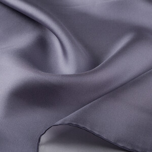 ipekevi - Metallic Blue Plain Silk Twill Scarf (1)