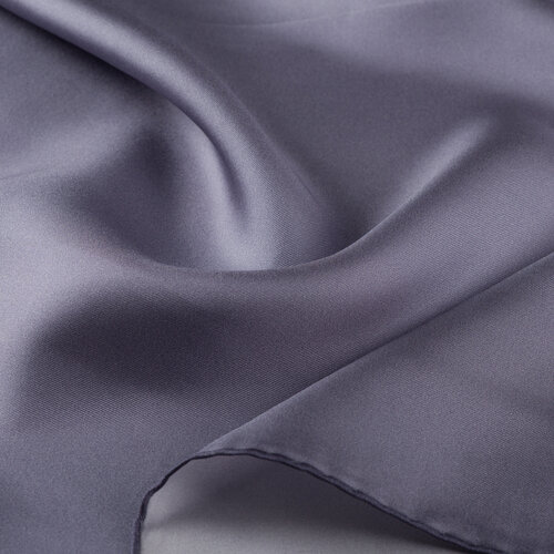 Metallic Blue Plain Silk Twill Scarf