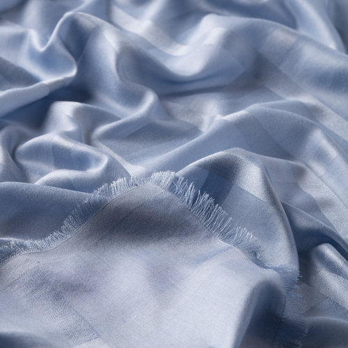 Metallic Blue Satin Silk Scarf