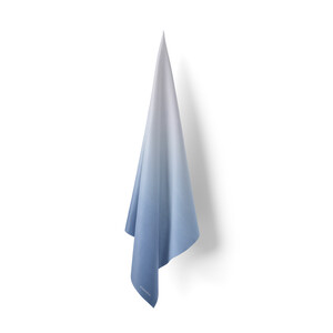 Metallic Silver Gradient Satin Silk Scarf - Thumbnail