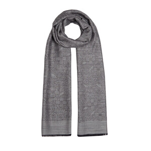 ipekevi - Metallic Silver Lace Vervain Print Scarf (1)