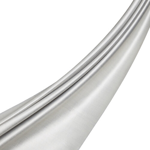 Metallic Silver Reversible Silk Neck Scarf