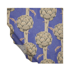 Midnight Blue Artichoke Blossom Cotton Scarf - Thumbnail