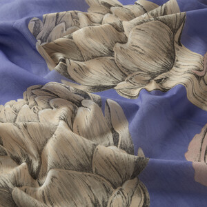 ipekevi - Midnight Blue Artichoke Blossom Cotton Scarf (1)