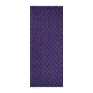 Midnight Blue IE Monogram Wool Silk Scarf - Thumbnail