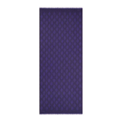 Midnight Blue IE Monogram Wool Silk Scarf
