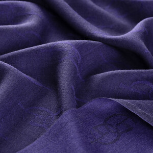 Midnight Blue IE Monogram Wool Silk Scarf - Thumbnail