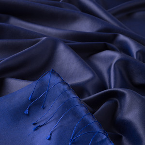 Midnight Blue Reversible Silk Scarf - Thumbnail
