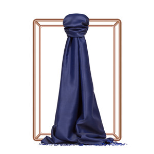 Midnight Blue Reversible Silk Scarf - Thumbnail