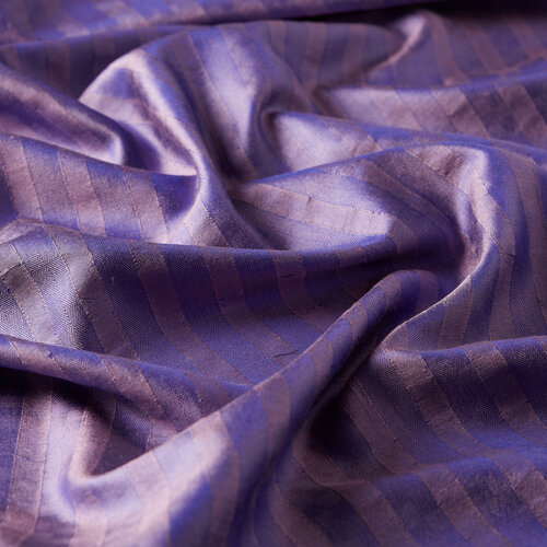 Midnight Blue Stripe Patterned Silk Shawl