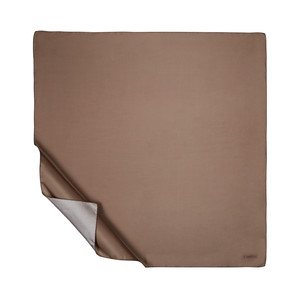 Milky Brown Plain Silk Twill Scarf - Thumbnail