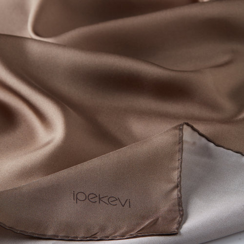 Milky Brown Plain Silk Twill Scarf