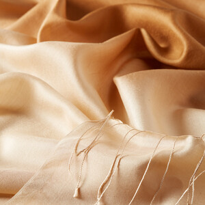Milky Coffee Gradient Silk Scarf - Thumbnail