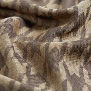 Milky Coffee Houndstooth Patterned Scarf - Thumbnail