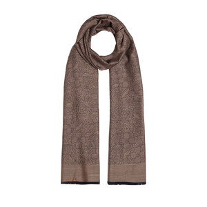 ipekevi - Milky Coffee Lace Vervain Print Scarf (1)