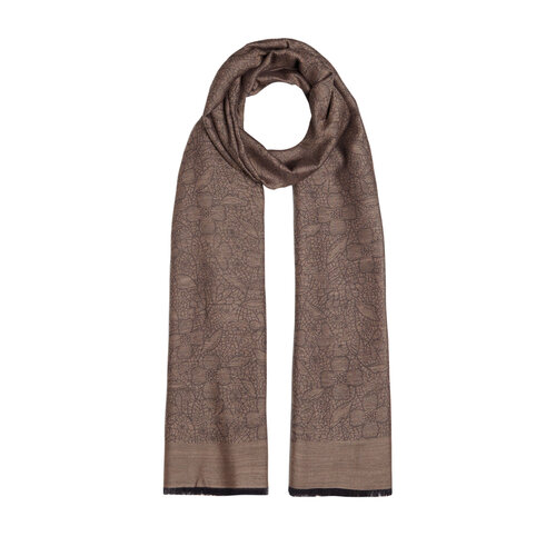 Milky Coffee Lace Vervain Print Scarf