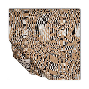 Milky Coffee Metropolis Twill Silk Scarf - Thumbnail