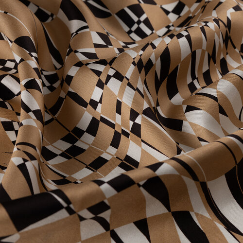 Milky Coffee Metropolis Twill Silk Scarf